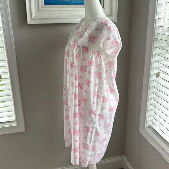 Vintage Pink Floral Short Nightgown Large - Picture 6 of 10